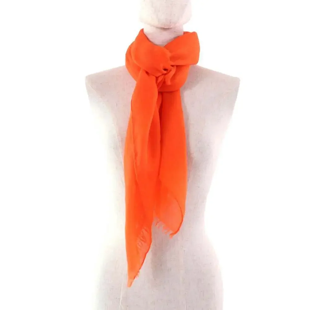 HERMES Authentic Orange Silk Scarf